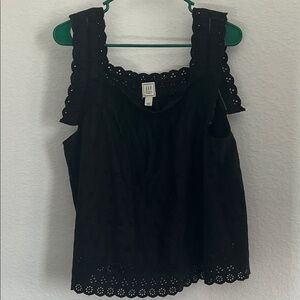 GAP Black Eyelet Blouse Women’s Large